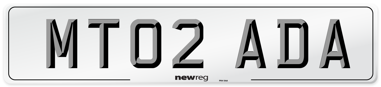 MT02 ADA Number Plate from New Reg